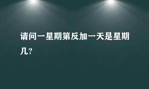 请问一星期第反加一天是星期几?