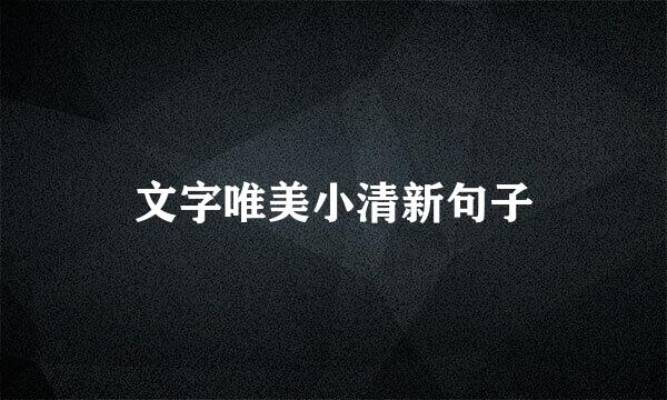 文字唯美小清新句子