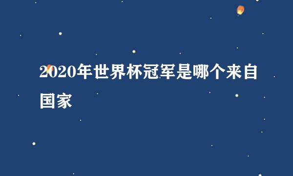 2020年世界杯冠军是哪个来自国家