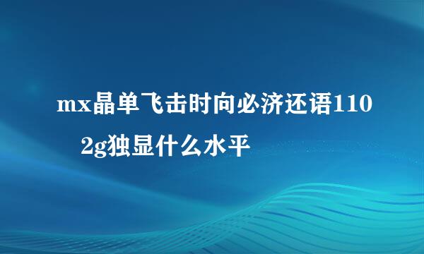 mx晶单飞击时向必济还语110 2g独显什么水平