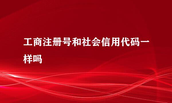 工商注册号和社会信用代码一样吗