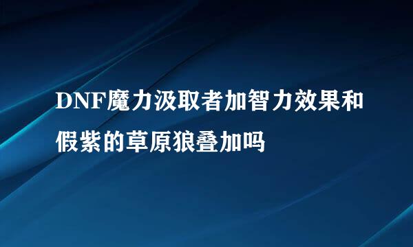 DNF魔力汲取者加智力效果和假紫的草原狼叠加吗