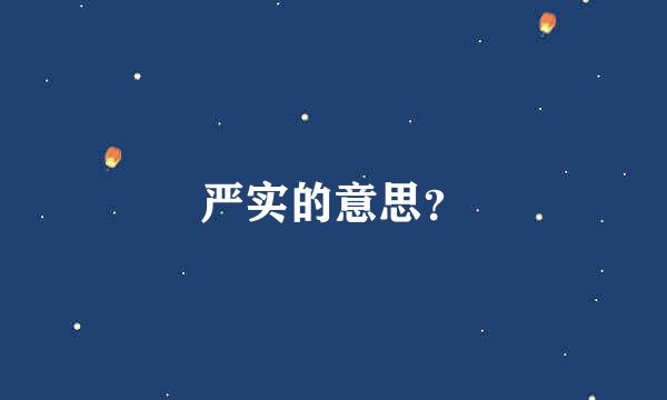 严实的意思？