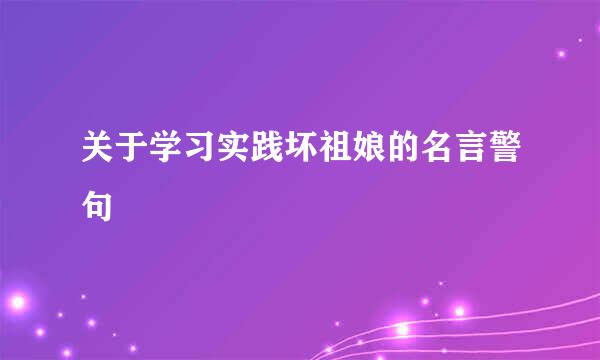 关于学习实践坏祖娘的名言警句