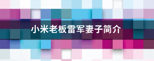 小米老板雷军妻子简介