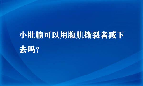 小肚腩可以用腹肌撕裂者减下去吗？