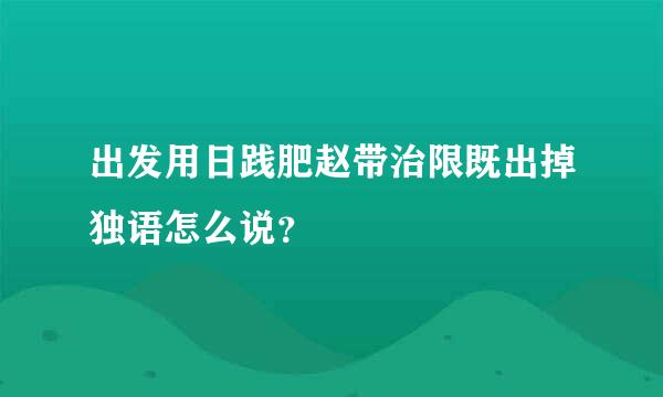 出发用日践肥赵带治限既出掉独语怎么说？