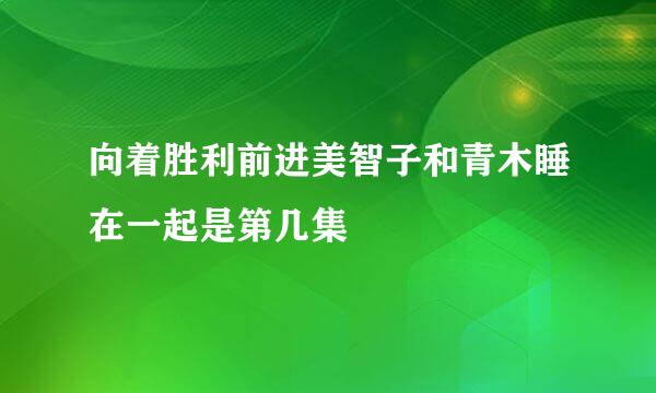 向着胜利前进美智子和青木睡在一起是第几集