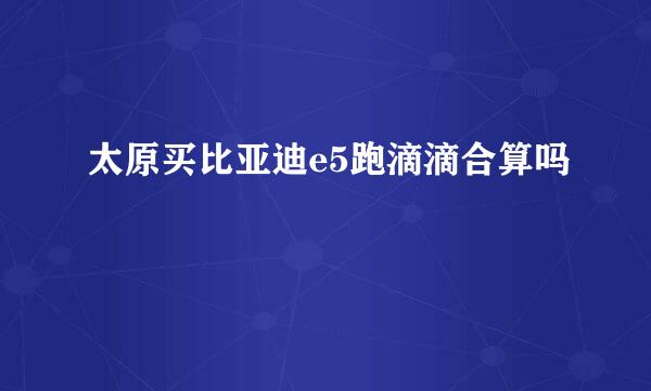 太原买比亚迪e5跑滴滴合算吗