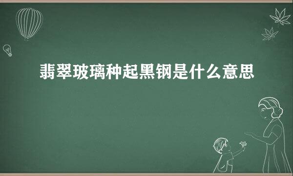 翡翠玻璃种起黑钢是什么意思