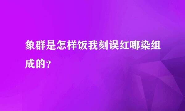 象群是怎样饭我刻误红哪染组成的？