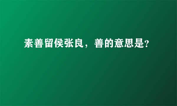 素善留侯张良，善的意思是？