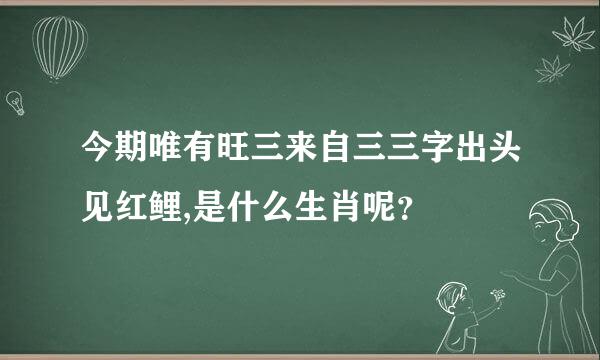 今期唯有旺三来自三三字出头见红鲤,是什么生肖呢？