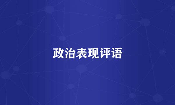 政治表现评语