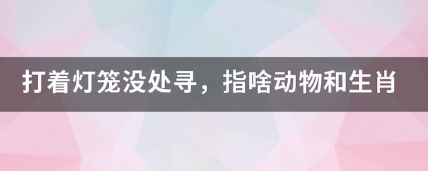 打着灯笼没处寻，指啥动物和生肖