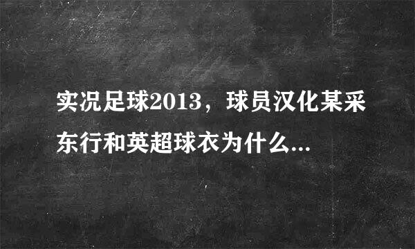 实况足球2013，球员汉化某采东行和英超球衣为什么不能兼得！！ 求大神解答！