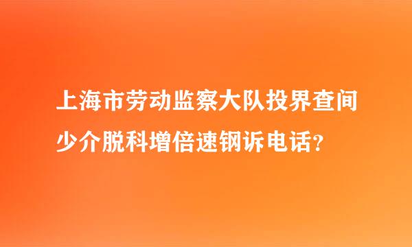 上海市劳动监察大队投界查间少介脱科增倍速钢诉电话？