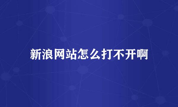 新浪网站怎么打不开啊