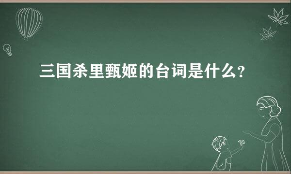 三国杀里甄姬的台词是什么？