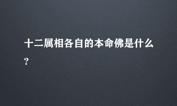 十二属相各自的本命佛是什么？