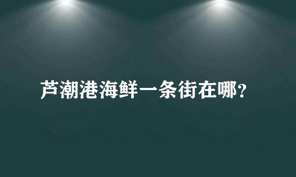 芦潮港海鲜一条街在哪？