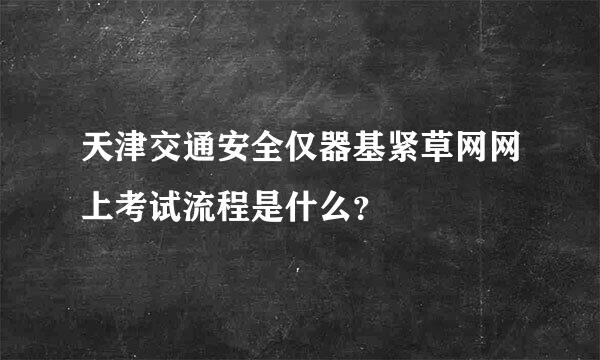 天津交通安全仅器基紧草网网上考试流程是什么？