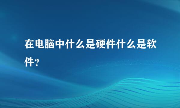 在电脑中什么是硬件什么是软件？