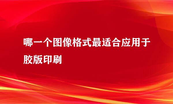 哪一个图像格式最适合应用于胶版印刷