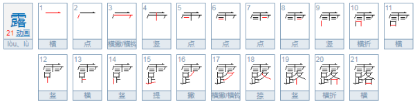 露的多月器音字注音组词?