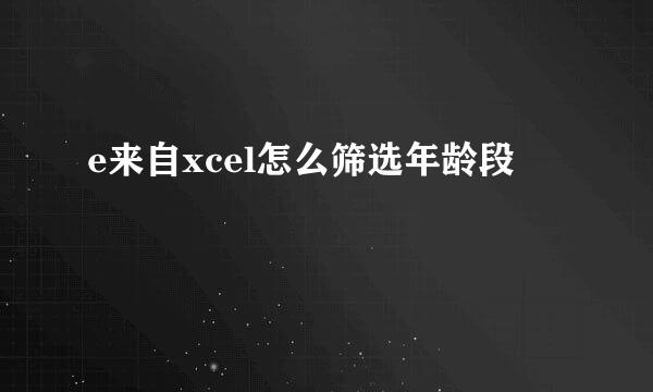 e来自xcel怎么筛选年龄段