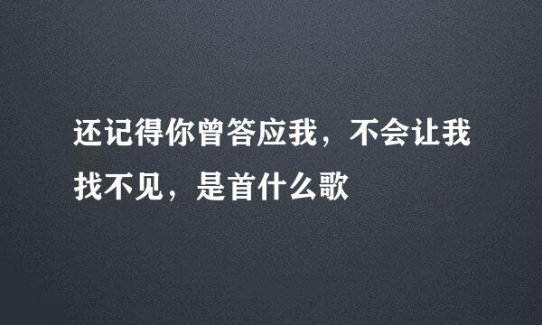 还记得你曾答应我，不会让我找不见，是首什么歌