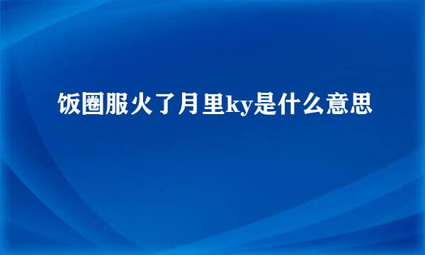 饭圈服火了月里ky是什么意思