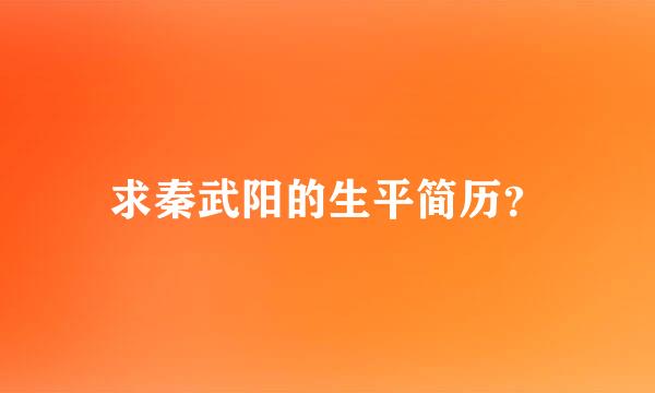 求秦武阳的生平简历？