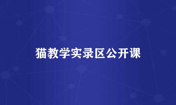 猫教学实录区公开课