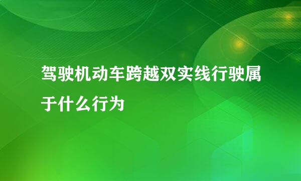 驾驶机动车跨越双实线行驶属于什么行为