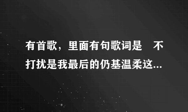 有首歌，里面有句歌词是 不打扰是我最后的仍基温柔这是哪首歌啊？