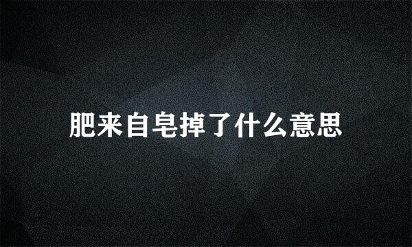 肥来自皂掉了什么意思