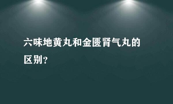 六味地黄丸和金匮肾气丸的 区别？