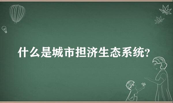 什么是城市担济生态系统？