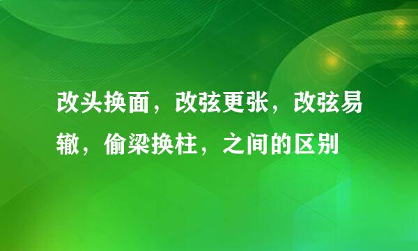 改头换面，改弦更张，改弦易辙，偷梁换柱，之间的区别