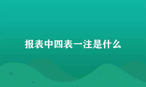 报表中四表一注是什么