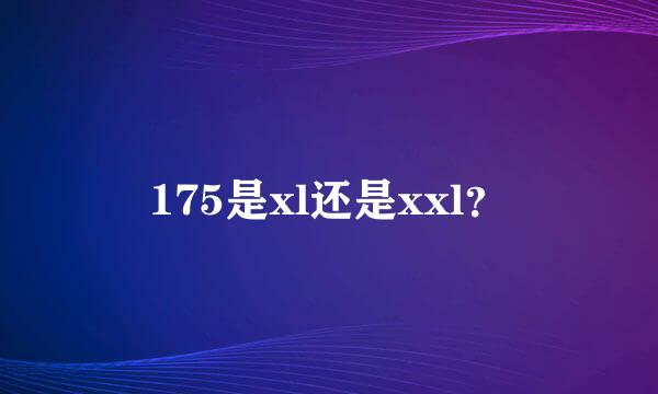 175是xl还是xxl？