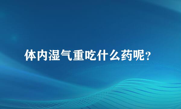 体内湿气重吃什么药呢？