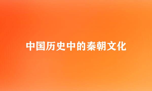 中国历史中的秦朝文化