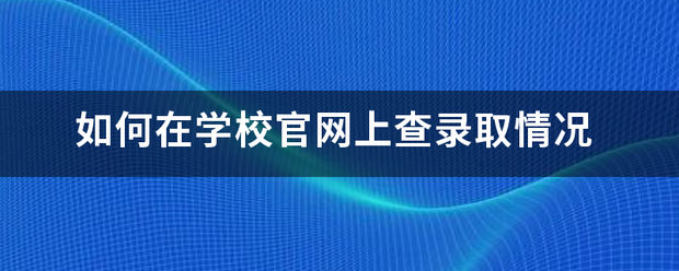 如何在学校官网上了字厂活附婷容率亚沿查录取情况