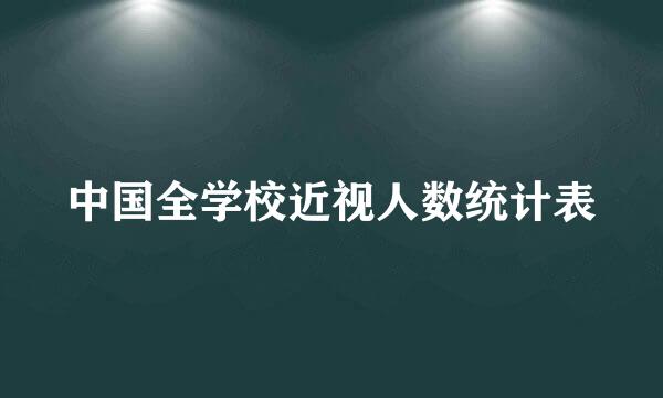 中国全学校近视人数统计表