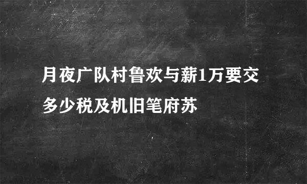 月夜广队村鲁欢与薪1万要交多少税及机旧笔府苏