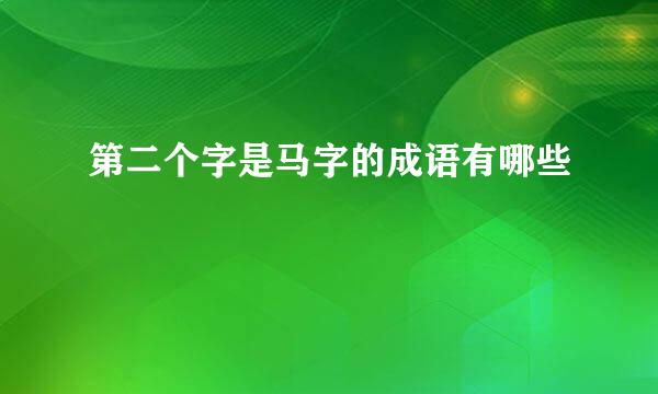 第二个字是马字的成语有哪些