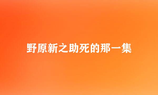 野原新之助死的那一集