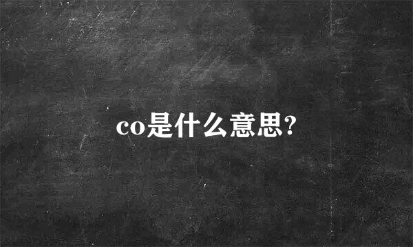 co是什么意思?